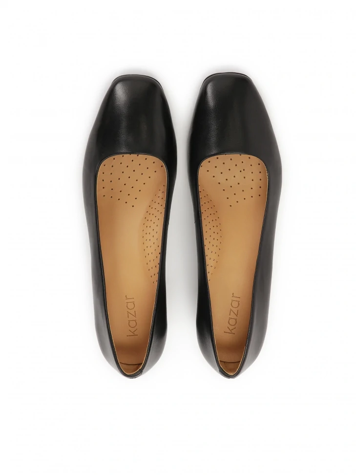 Kazar Black Leather Pumps Without Embellishments