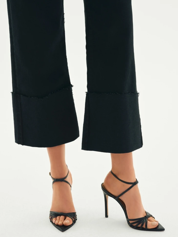 Kazar Black Leather Sandals On A Sleek Heel