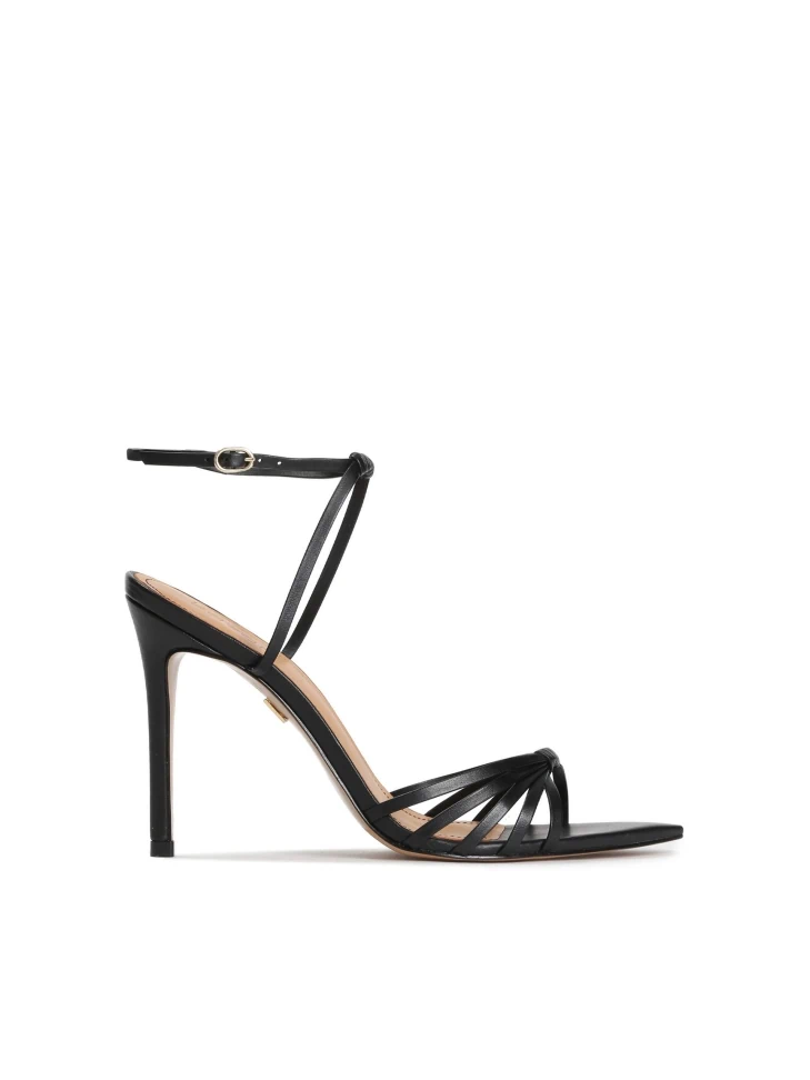 kazar Black leather sandals on a sleek heel