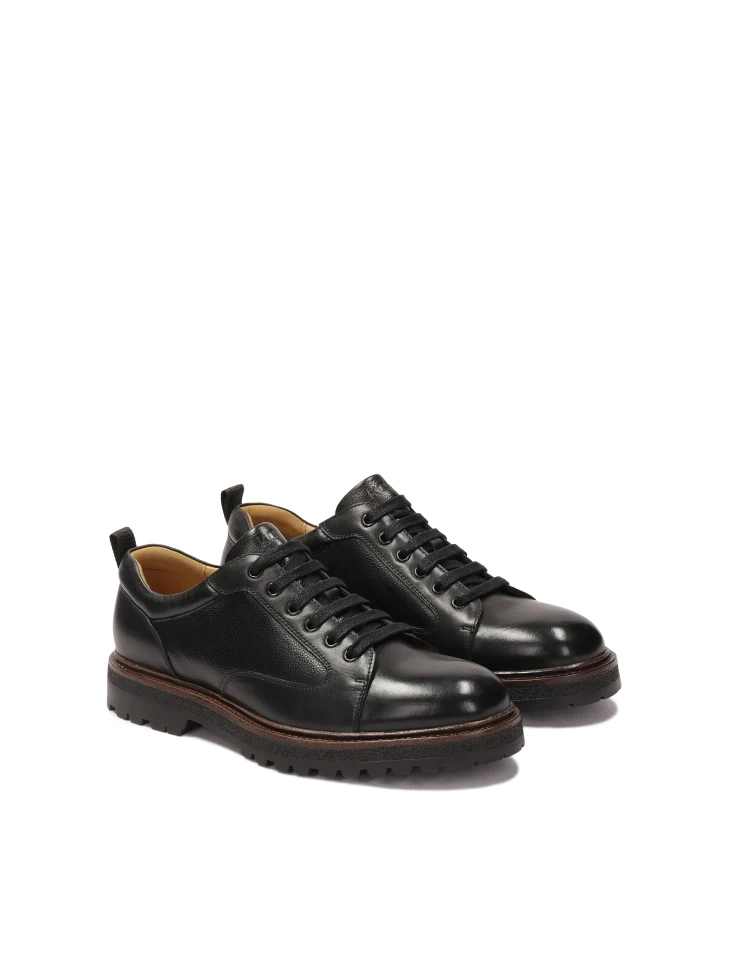 Kazar Black Leather Shoes With A Distinctive Sole