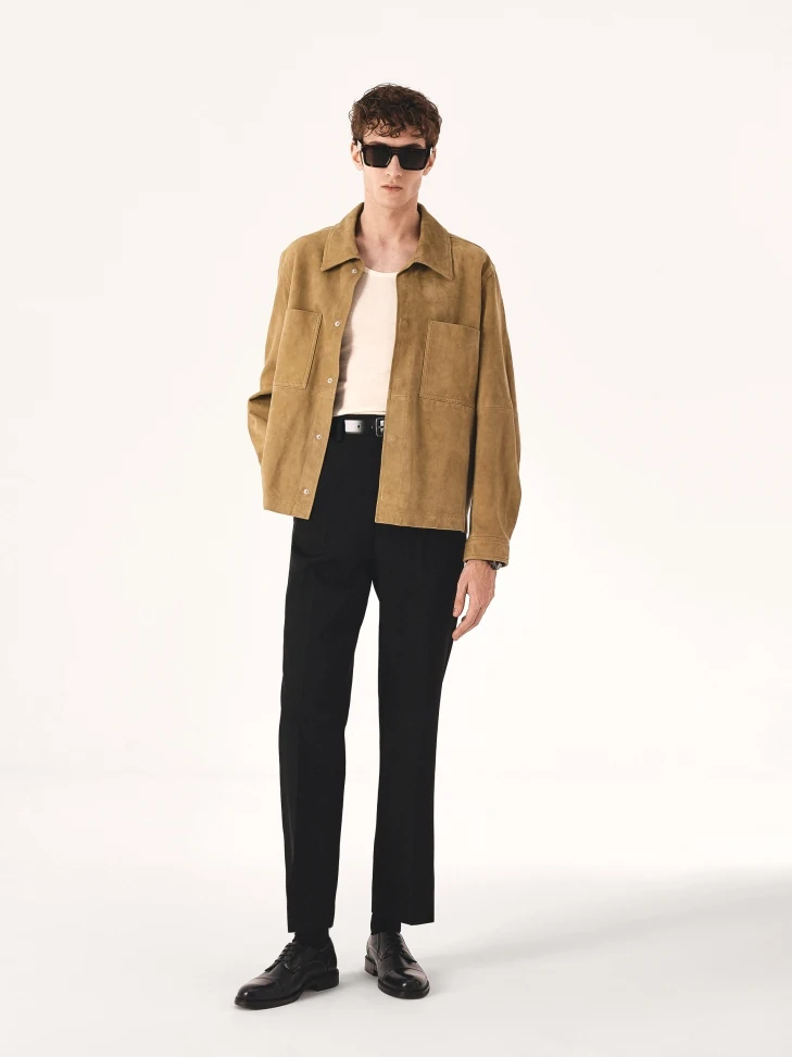 Kazar Black Leather Shoes With Stitching