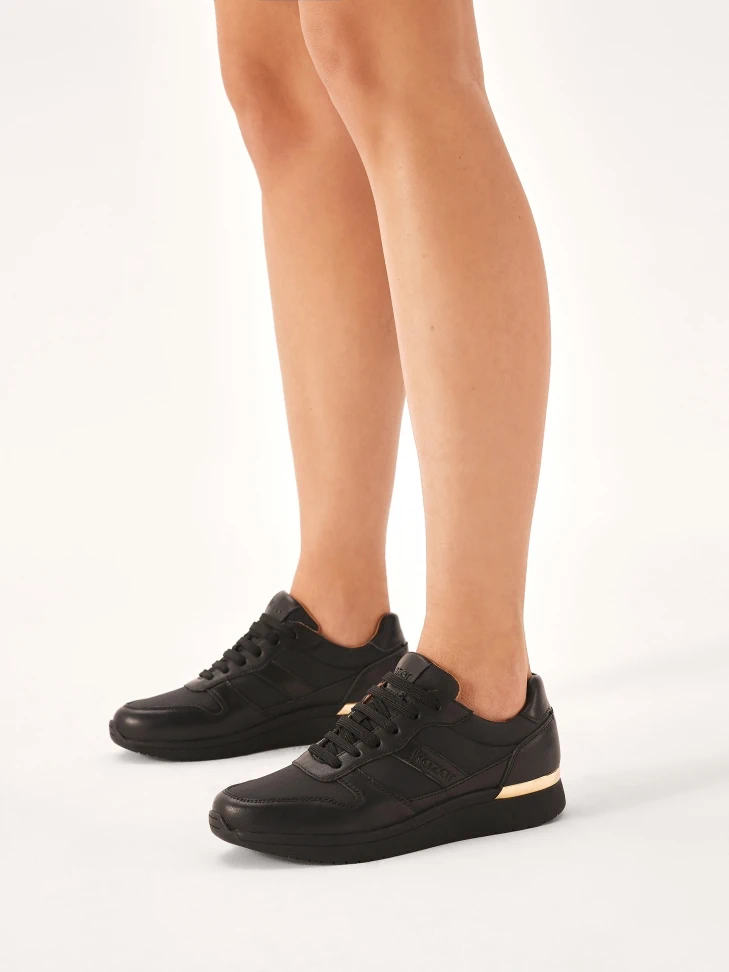 Kazar Black Leather Sneakers