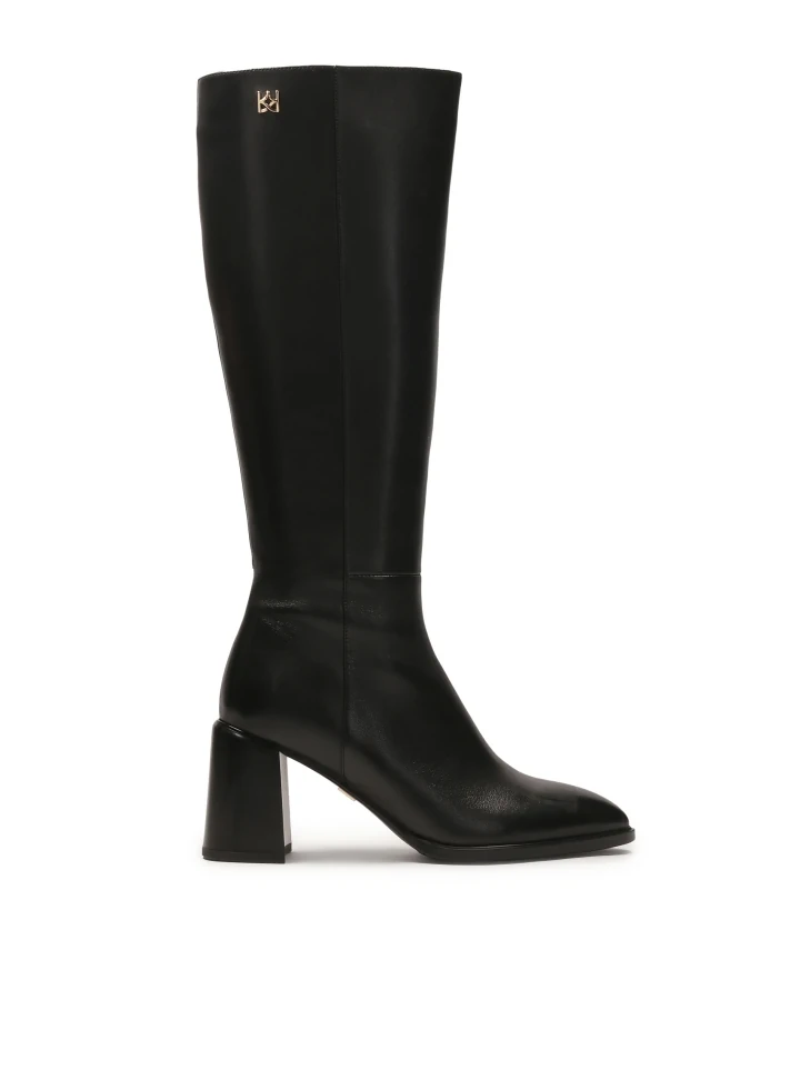 kazar Black leather stiletto boots