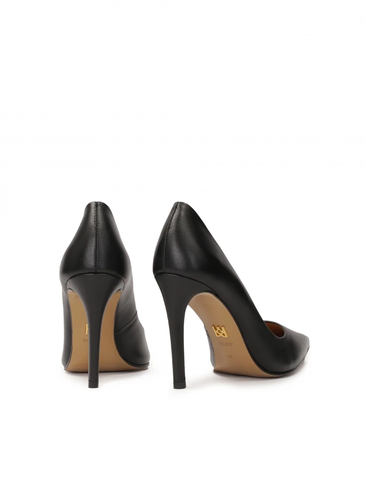 Kazar Black Leather Stilettos