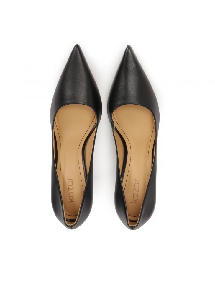 Kazar Black Leather Stilettos