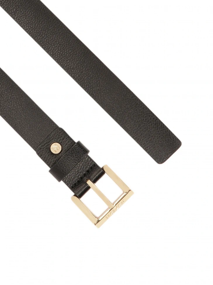 Kazar Black Leather Tied Belt
