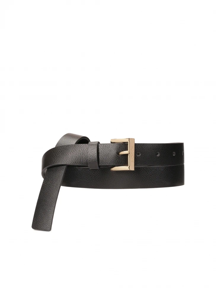 kazar Black leather tied belt