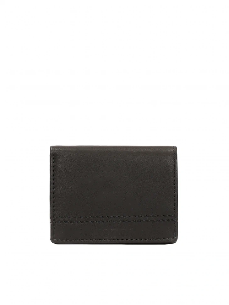 kazar Black leather wallet in minimal style