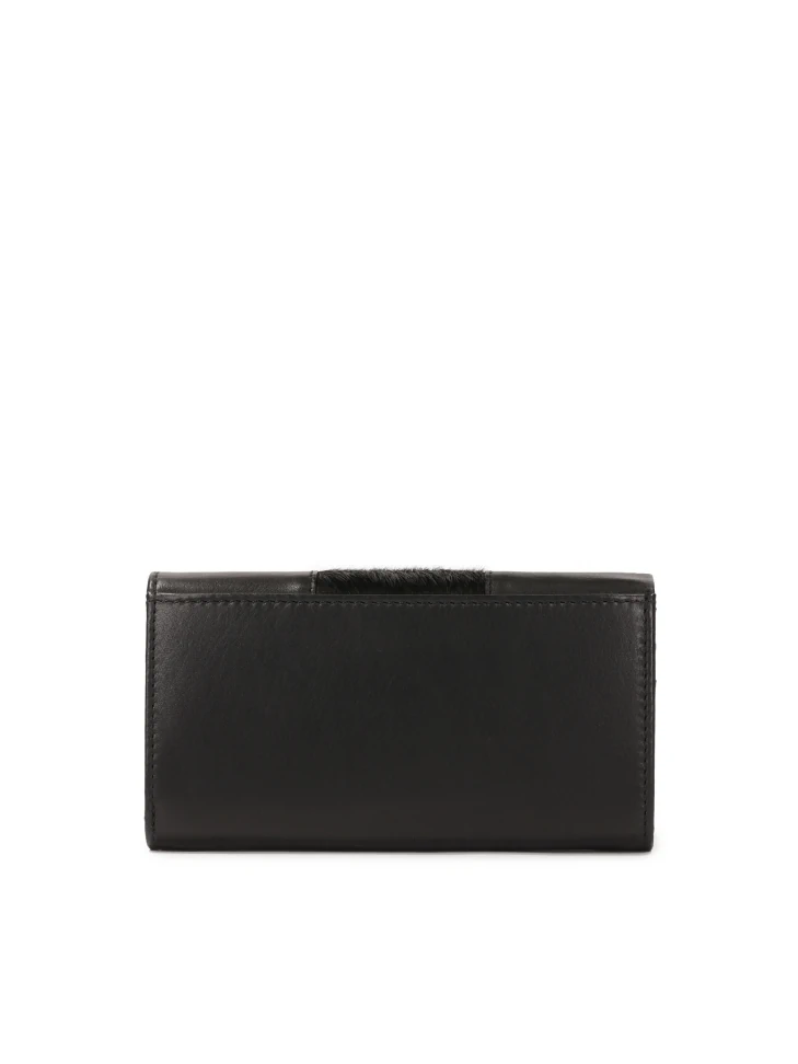 Kazar Black Leather Wallet With Natural Bristles