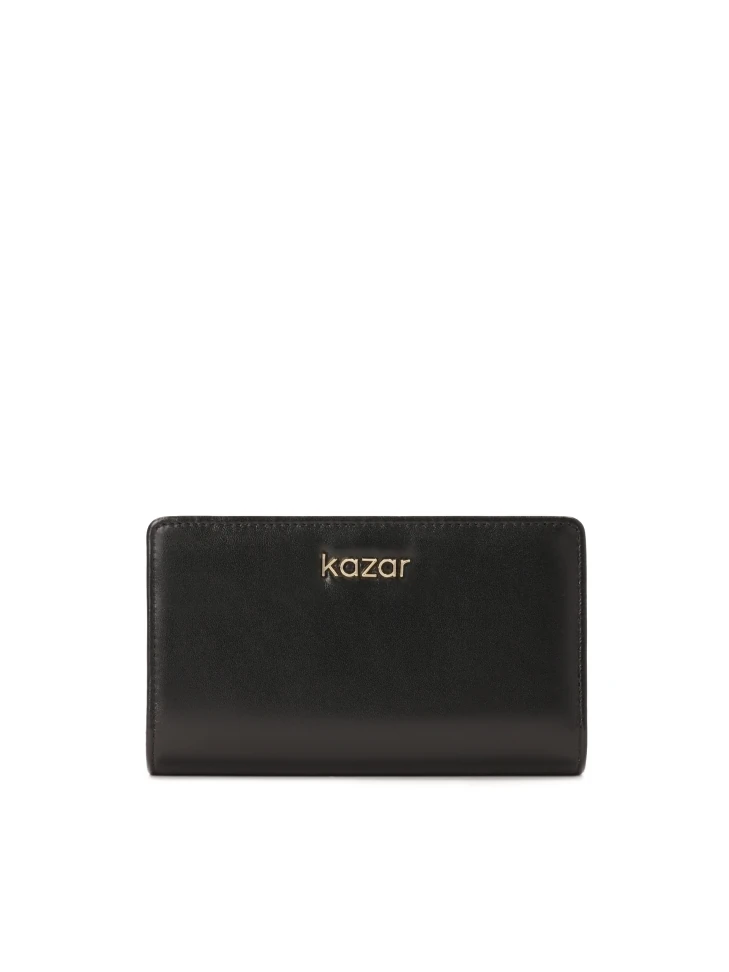 kazar Black leather wallet with red interior