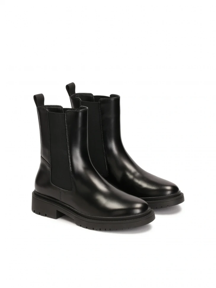 Kazar Black Leather Women's Chelsea Boots
