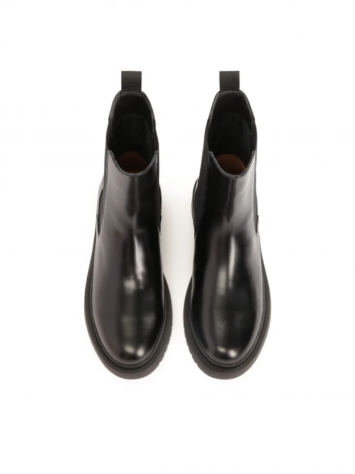 Kazar Black Leather Women's Chelsea Boots