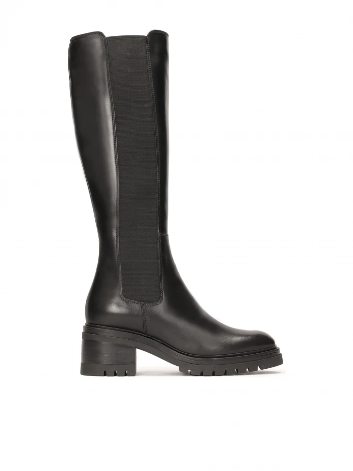 kazar Black leather zip-up boots