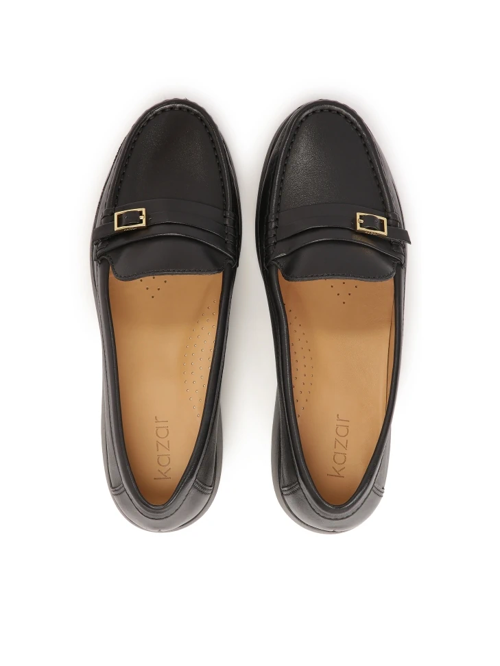 Kazar Black Loafers On A Raised Sole