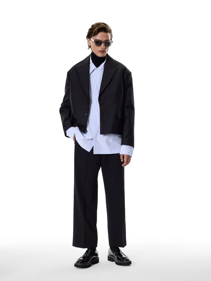 Kazar Black Loafers Stitched With White Thread