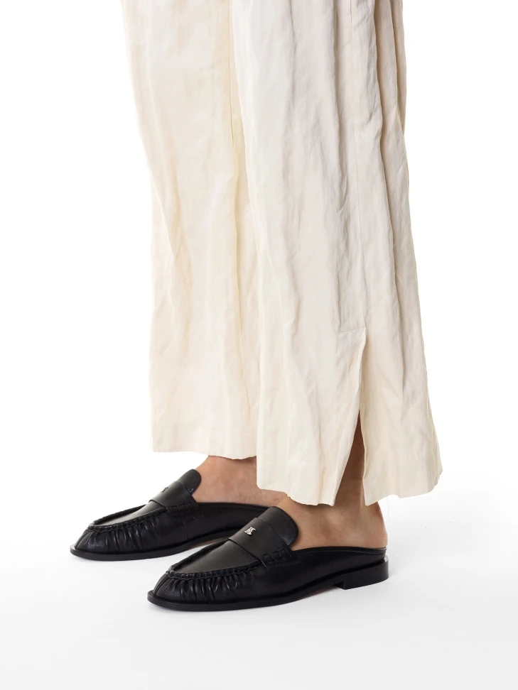 Kazar Black Loafers Style Mules