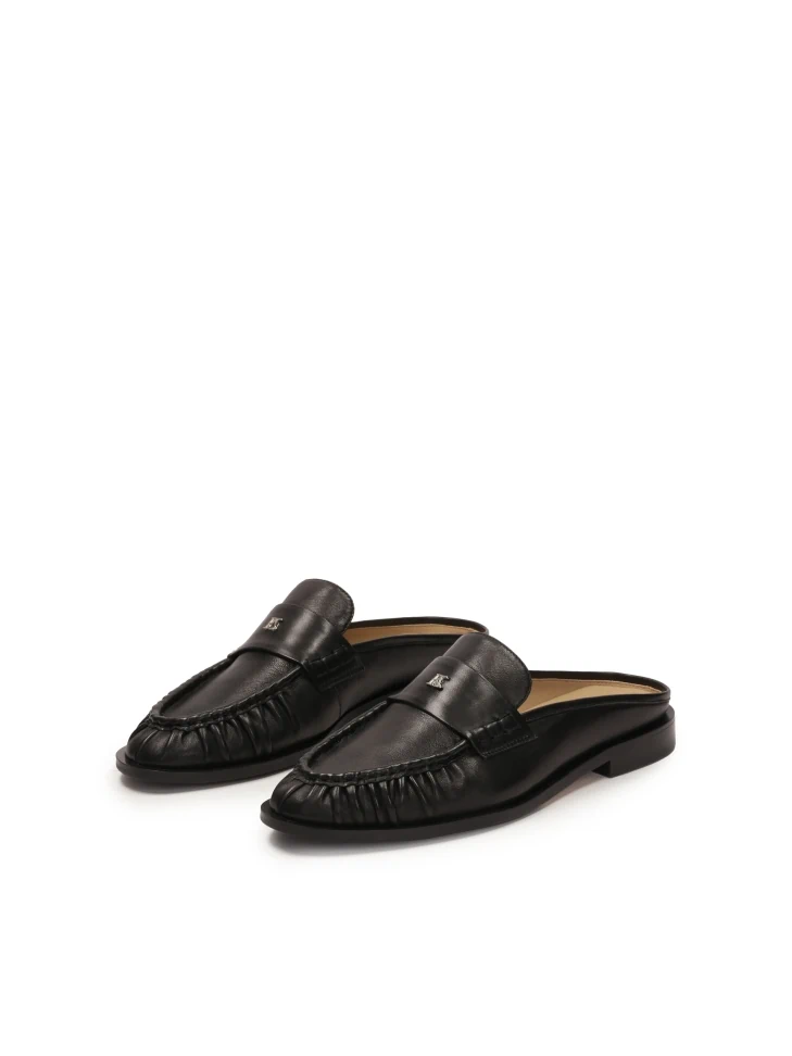 Kazar Black Loafers Style Mules