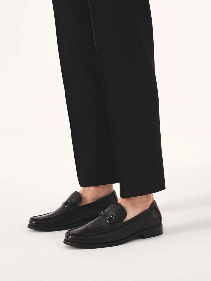 Kazar Black Loafers With Metal Embellishment
