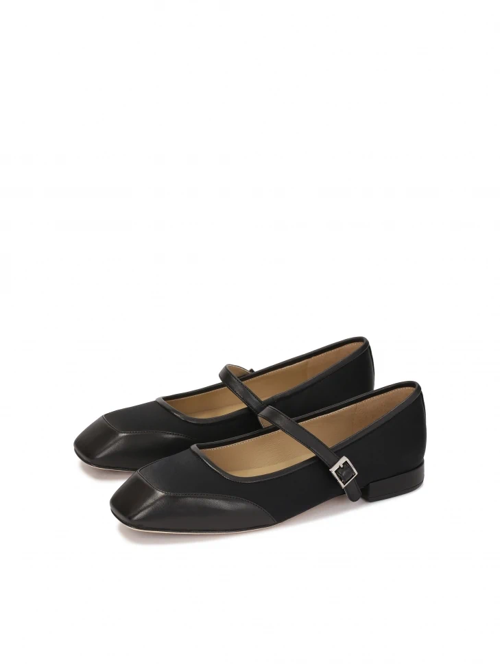 Kazar Black Mary Jane Flat Heeled Pumps