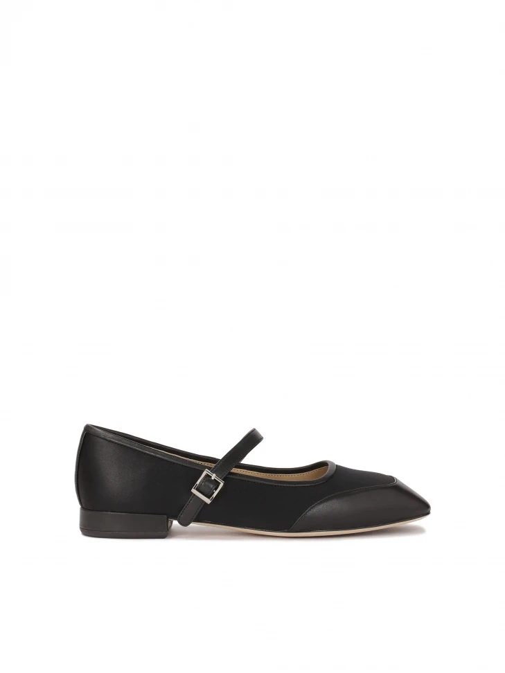 kazar Black Mary Jane flat heeled pumps
