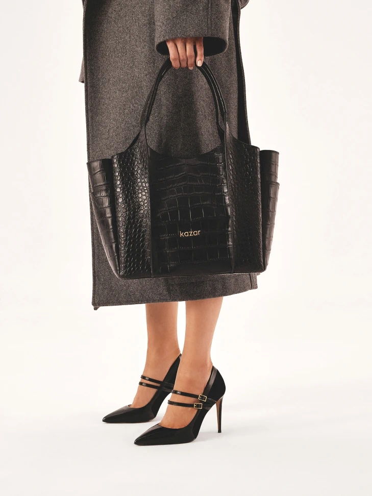 Kazar Black Mary Jane Pumps
