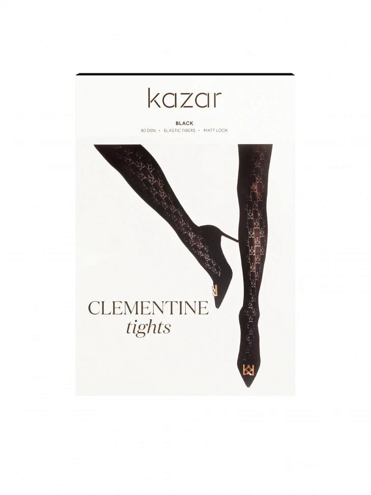 kazar Black matte tights with monograms 80 DEN