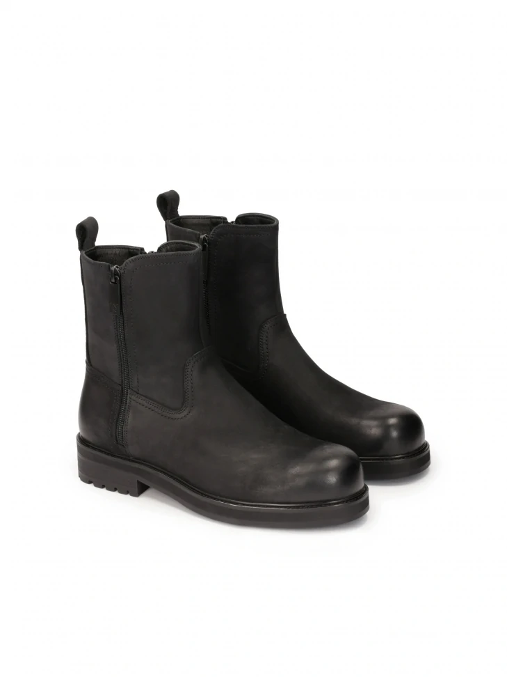 Kazar Black Men's Boots Made Of Combined Materials