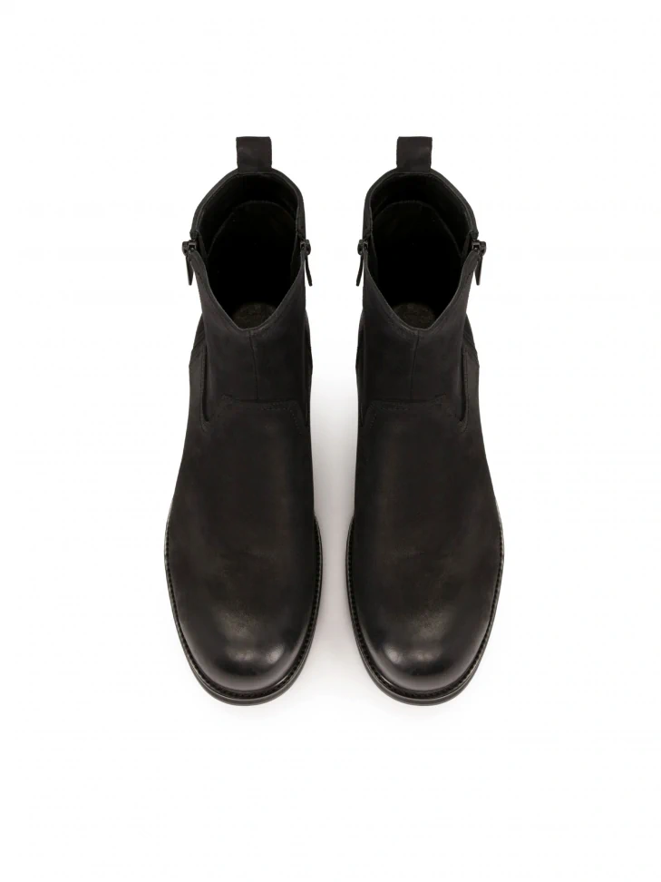 Kazar Black Men's Boots Made Of Combined Materials