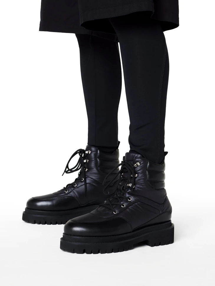 Kazar Black Men's Boots Made Of Combined Materials