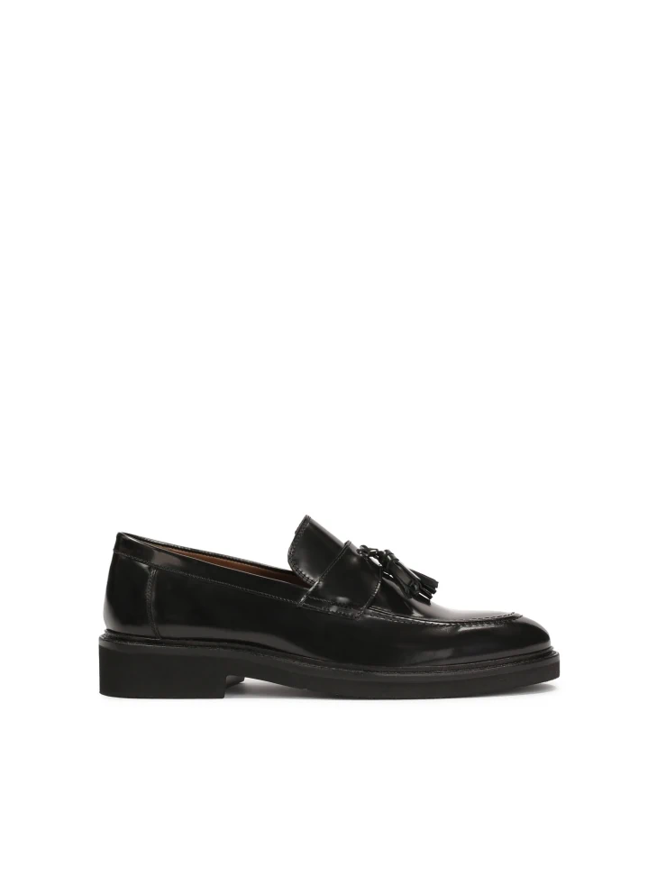 kazar Black men's loafers with a clutch