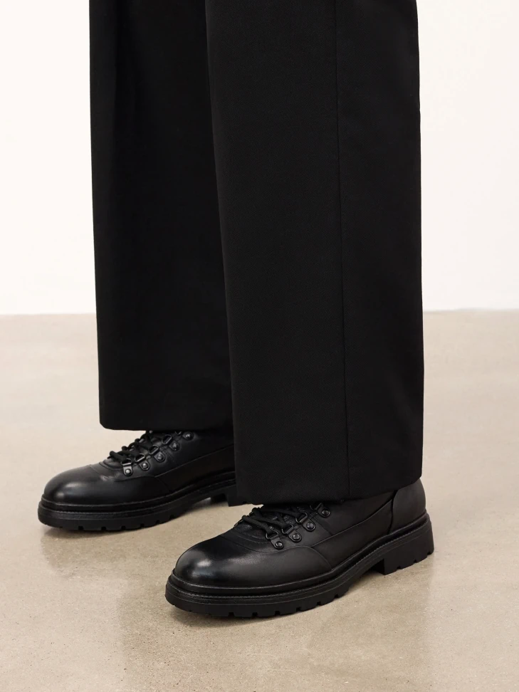 Kazar Black Men's Natural Leather Boots