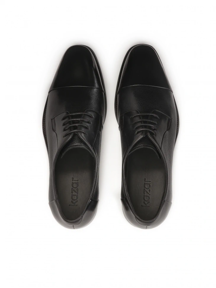 Kazar Black Men's Natural Leather Shoes