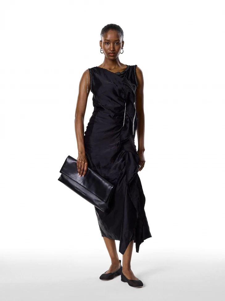 Kazar Black Mesh Ballerinas With Leather Trim