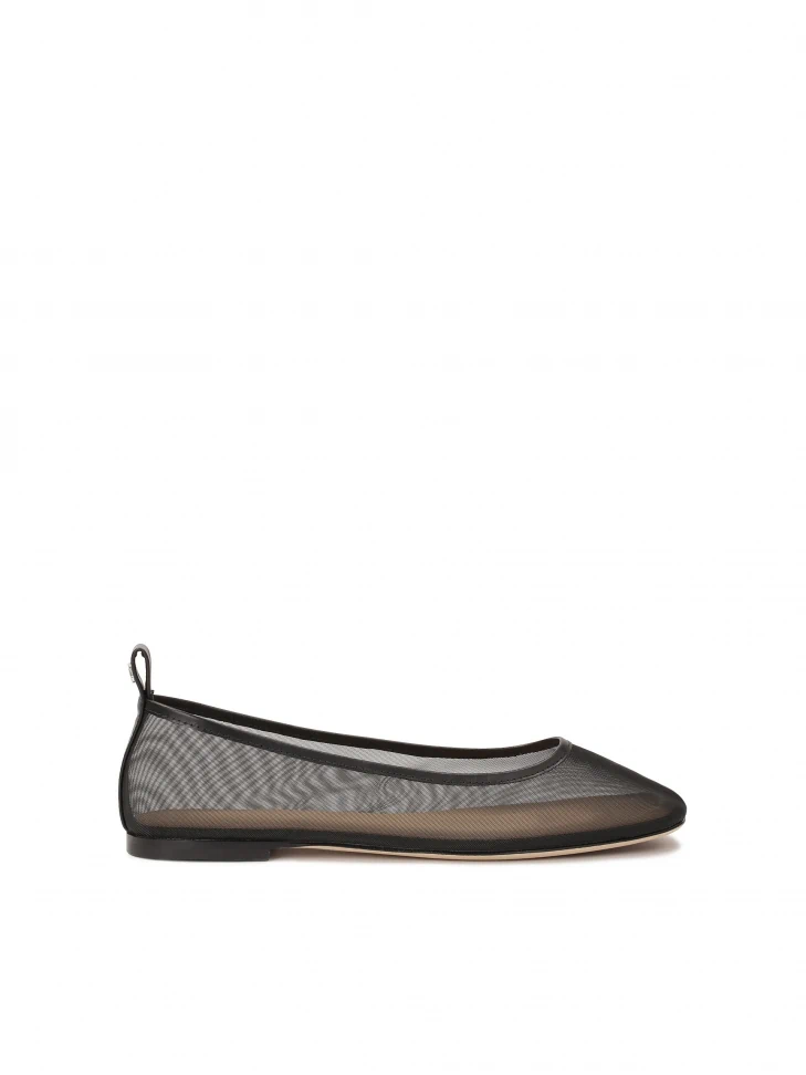 kazar Black mesh ballerinas with leather trim