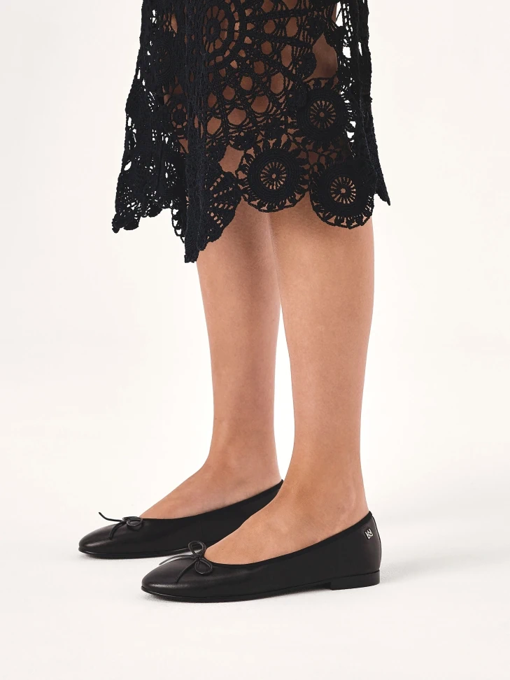 Kazar Black Minimalist Ballerinas