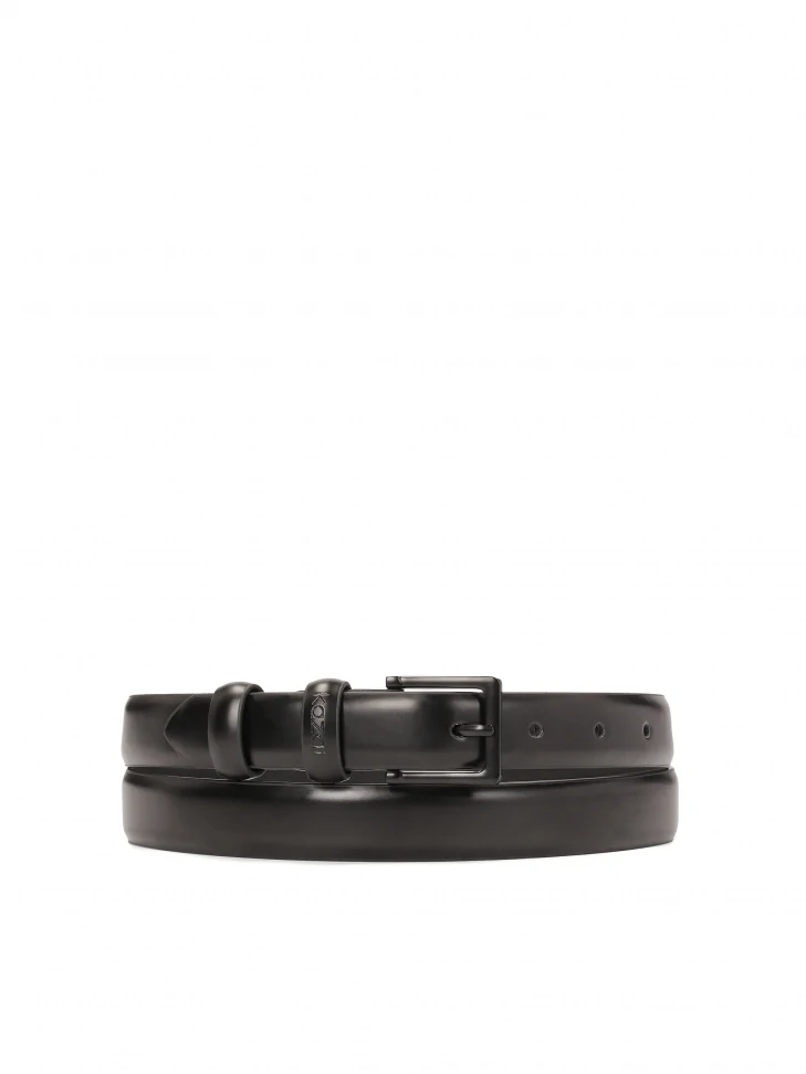 kazar Black minimalist leather belt