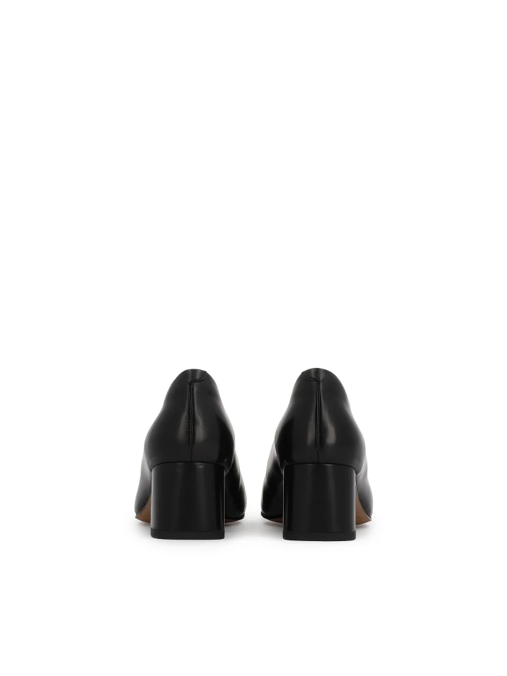 Kazar Black Minimalist Leather Pumps