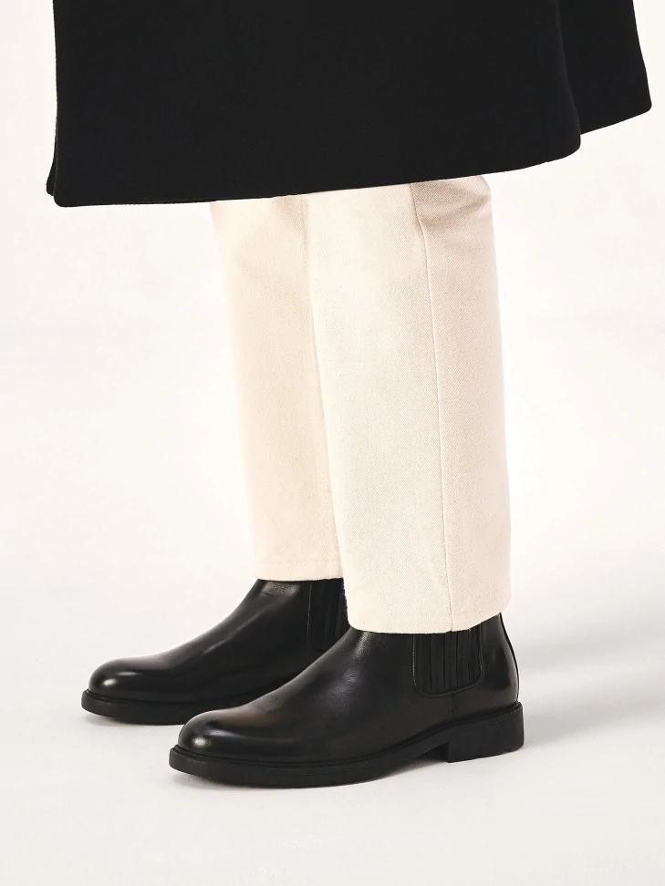 Kazar Black Minimalist Men's Chelsea Boots