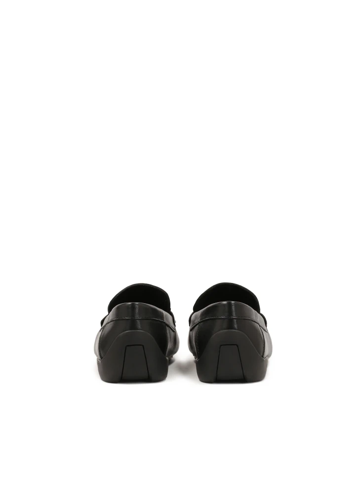 Kazar Black Moccasins In Smooth Leather