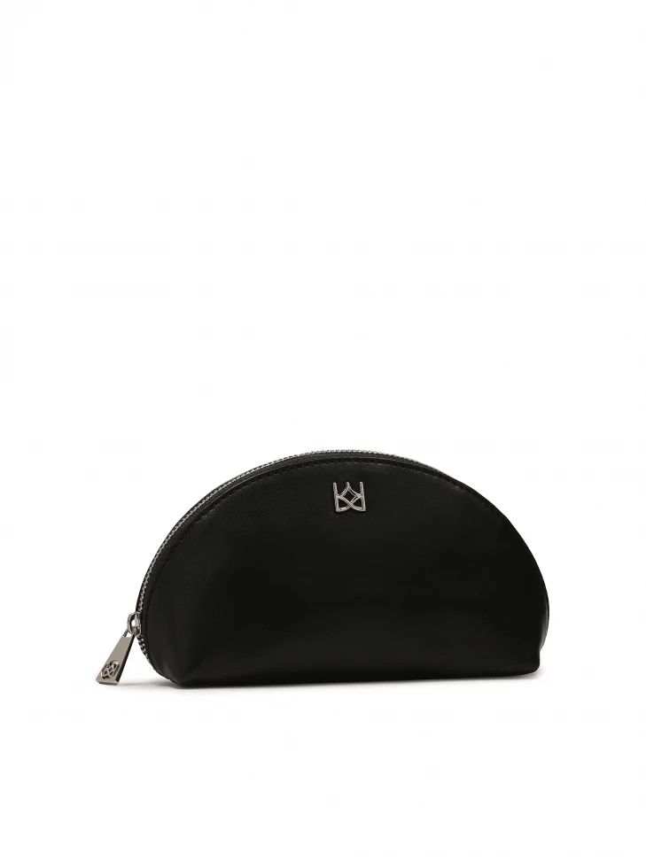 Kazar Black Monogrammed Cosmetic Bag From KAZAR