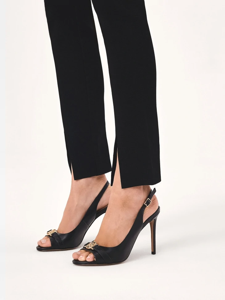 Kazar Black Monogrammed Sandals By KAZAR