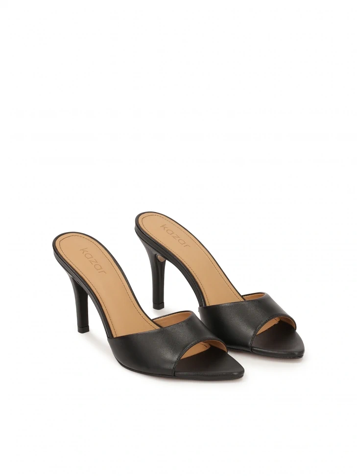 Kazar Black Mules With A Wide Strap