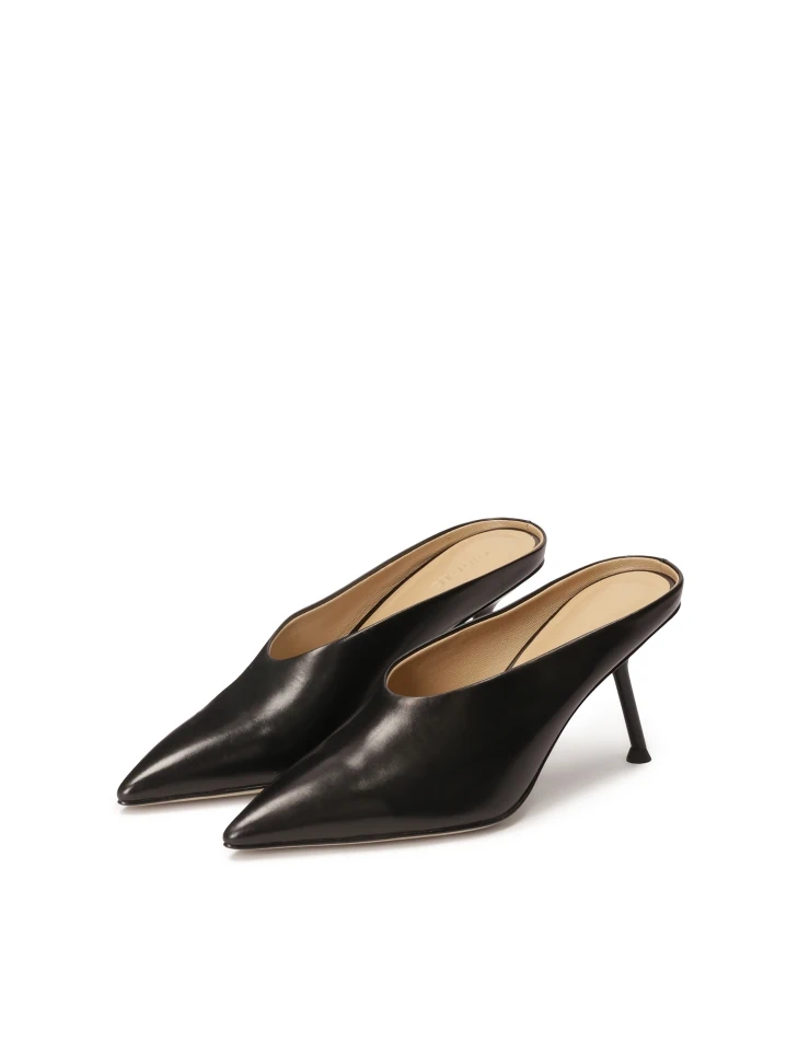 Kazar Black Mules With Full Front