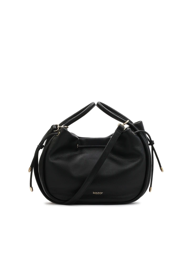 kazar Black natural leather bag with strap