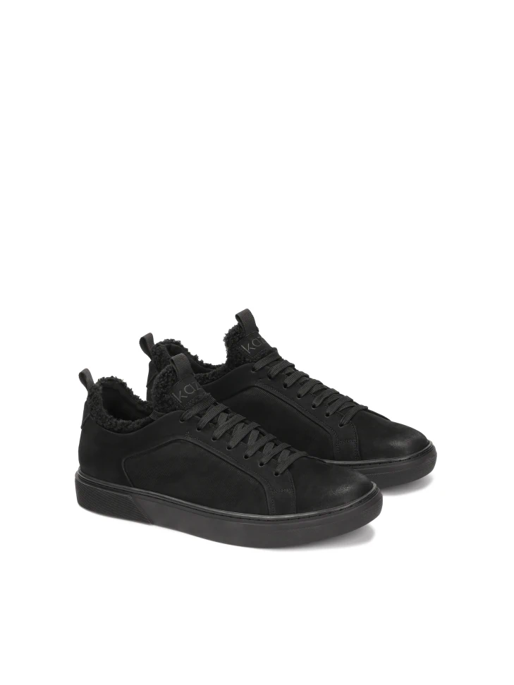Kazar Black Nubuck And Fabric Sneakers