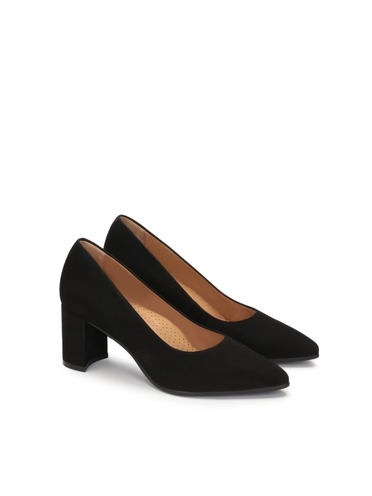 Kazar Black Nubuck Minimal Style Pumps