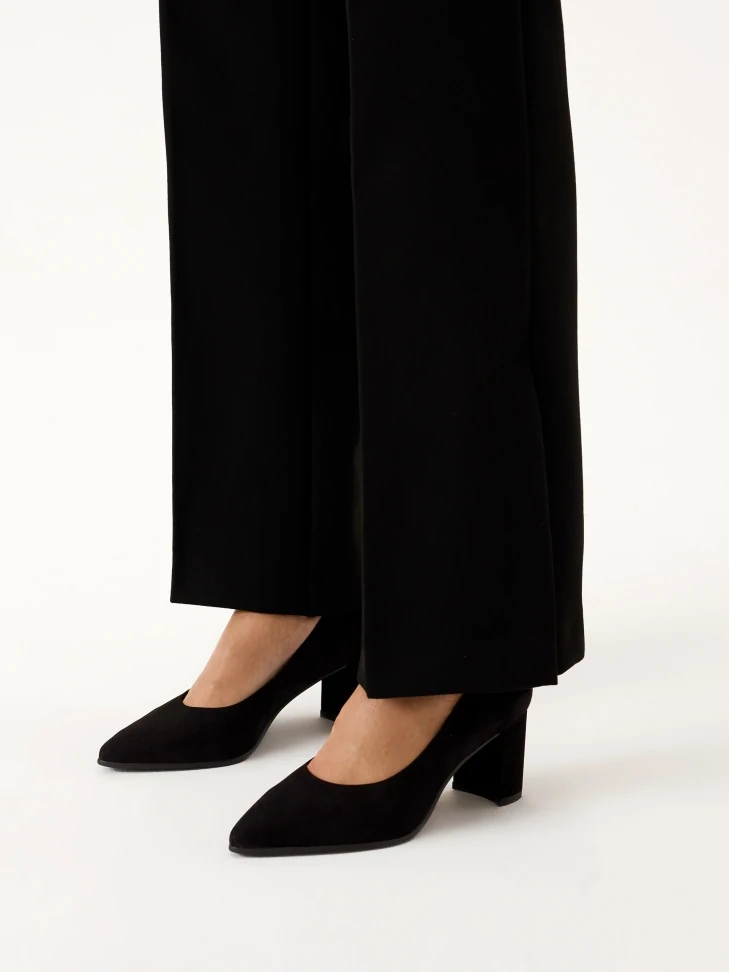 Kazar Black Nubuck Minimal Style Pumps