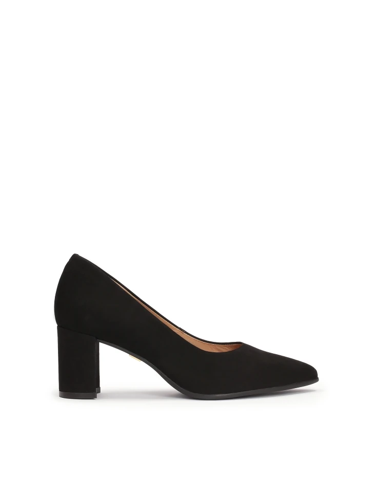 kazar Black nubuck minimal style pumps