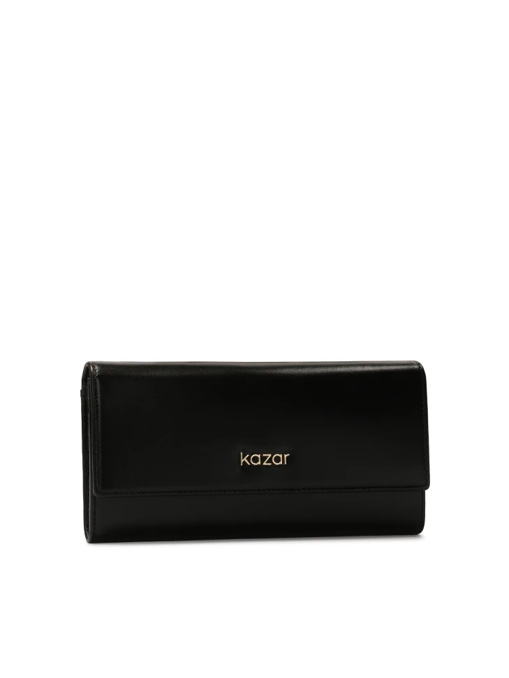 Kazar Black Oblong Leather Wallet