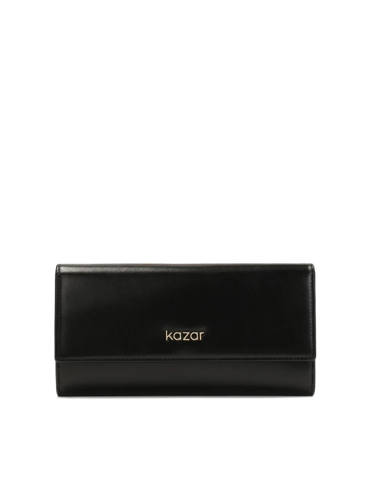 kazar Black oblong leather wallet